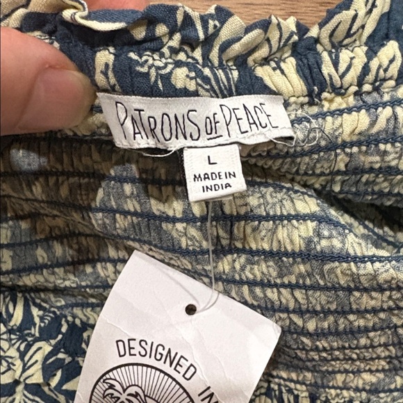 Patrons of peace teal floral strapless romper jumpsuit. Large NWT - Picture 5 of 10